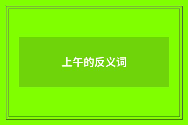 上午的反义词