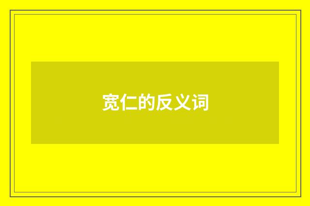 宽仁的反义词