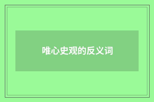 唯心史观的反义词