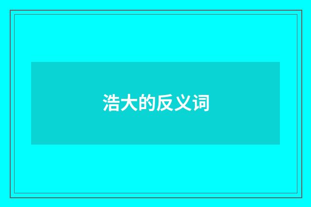 浩大的反义词