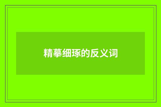 精摹细琢的反义词