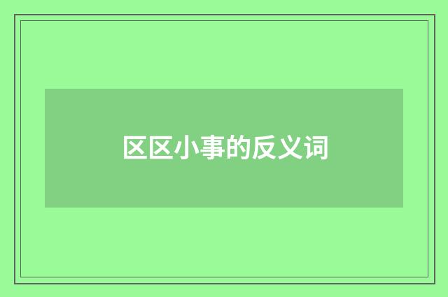 区区小事的反义词