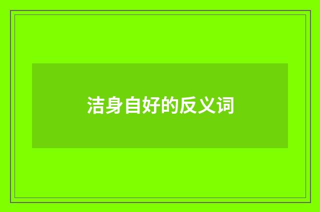 洁身自好的反义词