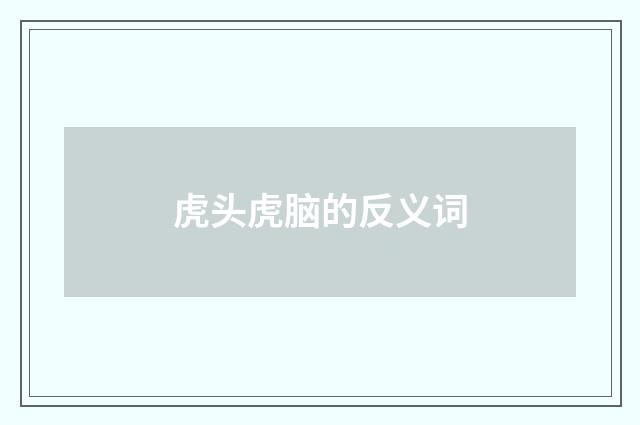 虎头虎脑的反义词