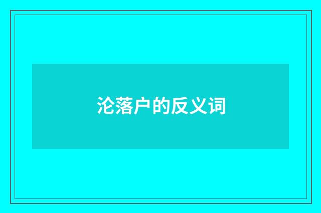沦落户的反义词