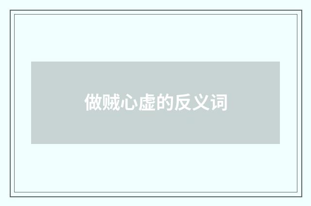 做贼心虚的反义词