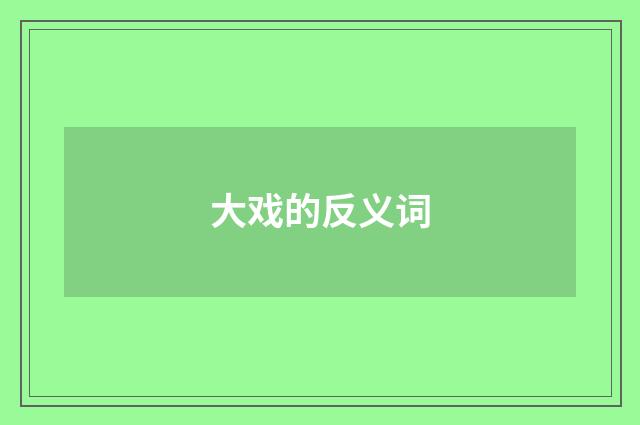 大戏的反义词