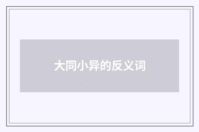 大同小异的反义词