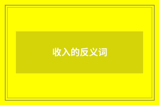 收入的反义词