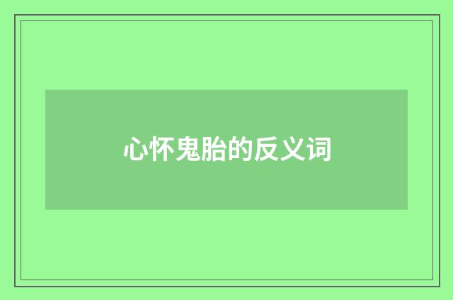 心怀鬼胎的反义词