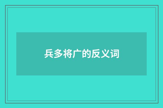 兵多将广的反义词