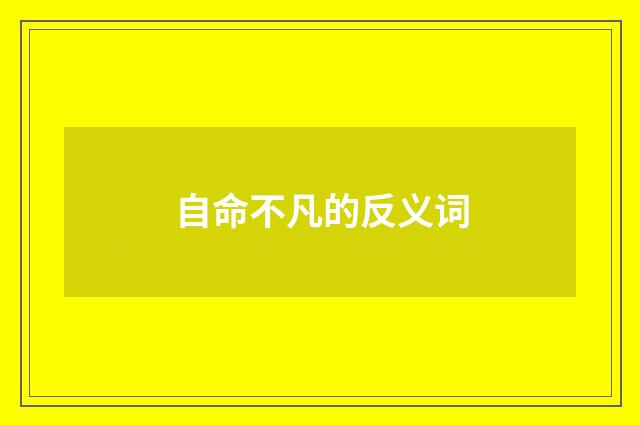自命不凡的反义词