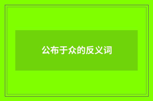 公布于众的反义词