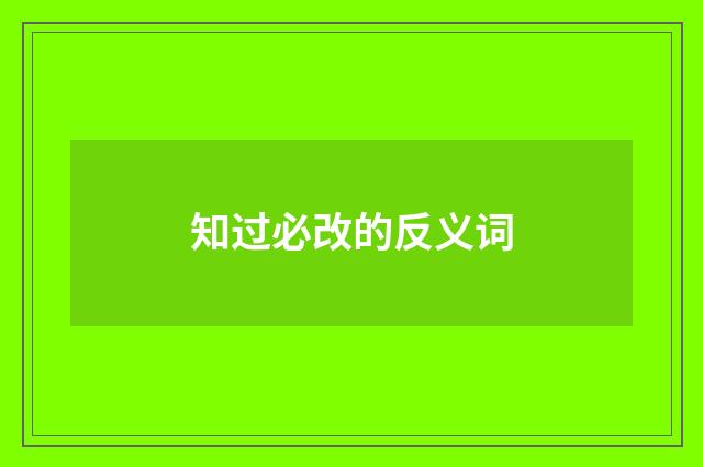 知过必改的反义词