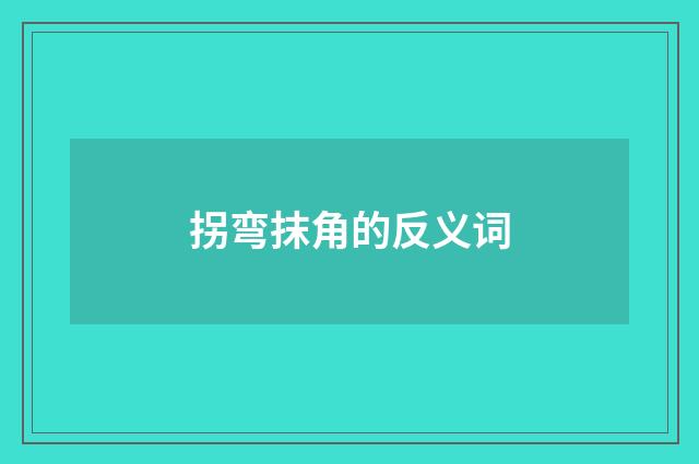 拐弯抹角的反义词