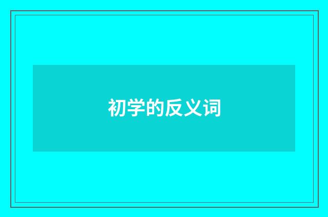 初学的反义词