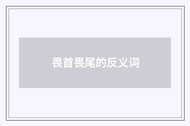 畏首畏尾的反义词