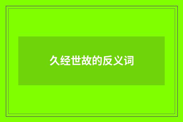 久经世故的反义词