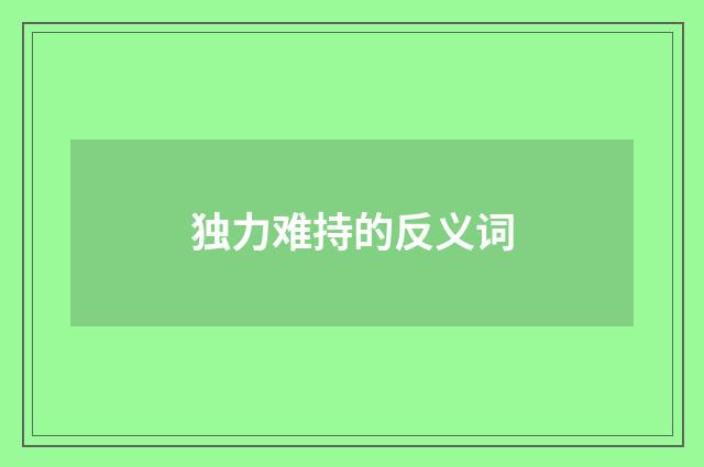 独力难持的反义词