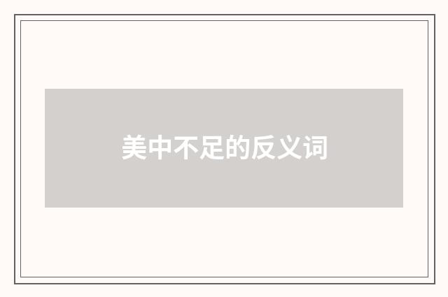 美中不足的反义词