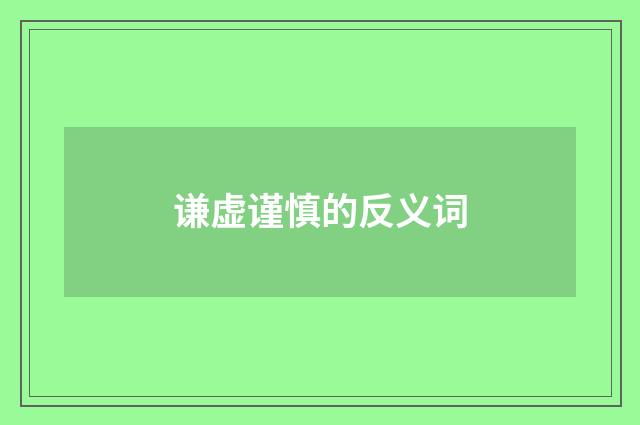 谦虚谨慎的反义词