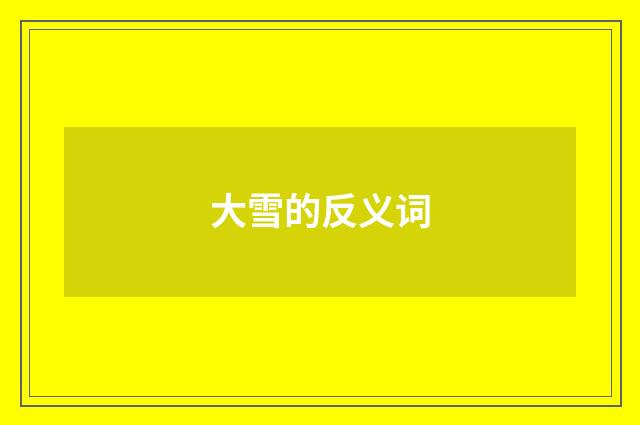 大雪的反义词