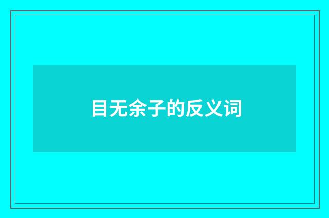 目无余子的反义词
