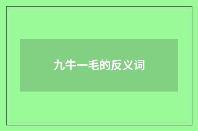 九牛一毛的反义词