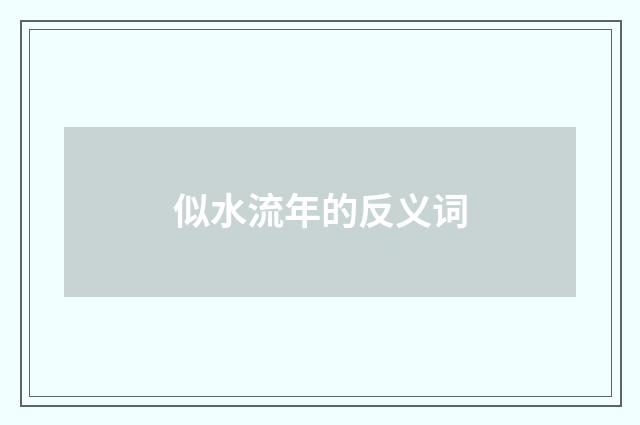 似水流年的反义词