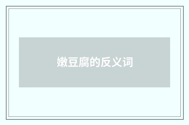 嫩豆腐的反义词