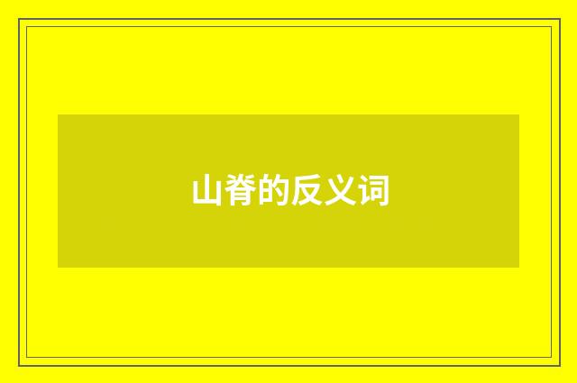 山脊的反义词