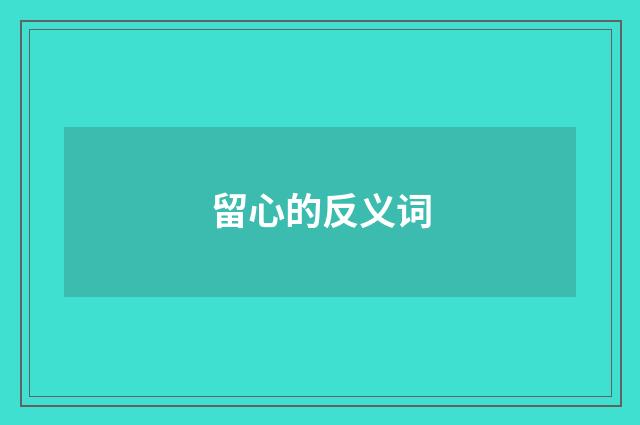 留心的反义词