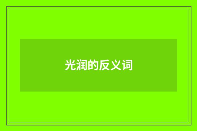 光润的反义词