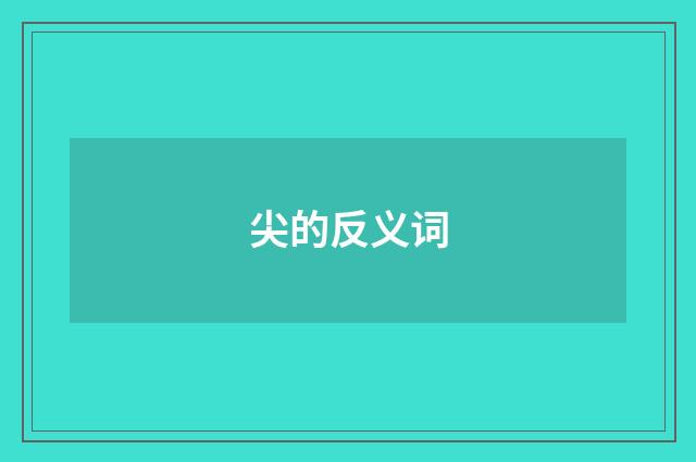 尖的反义词
