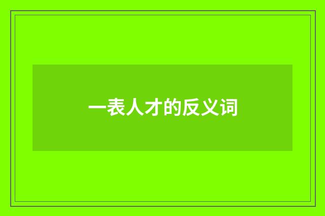 一表人才的反义词