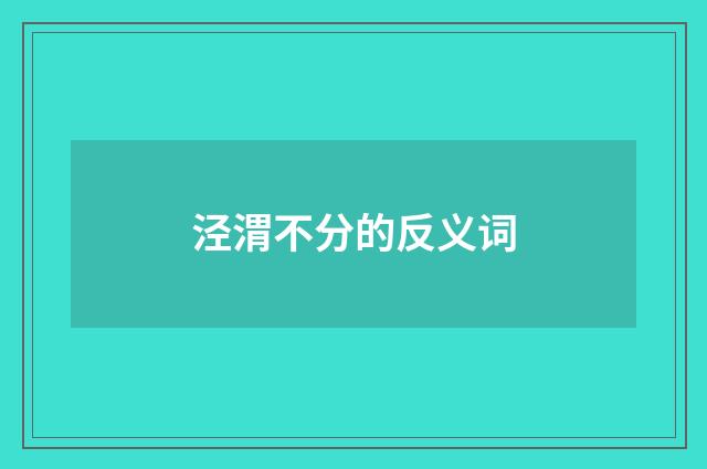 泾渭不分的反义词