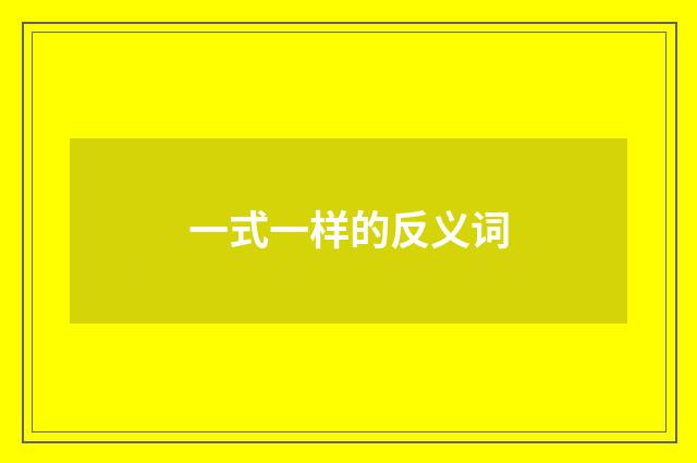 一式一样的反义词