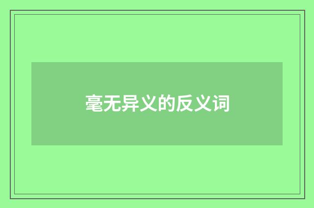 毫无异义的反义词