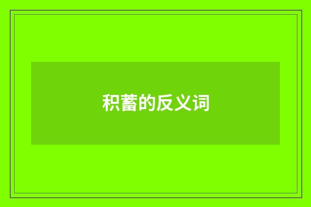 积蓄的反义词