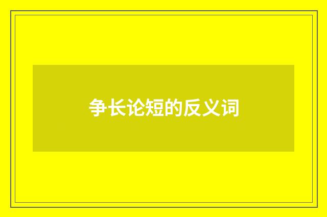 争长论短的反义词