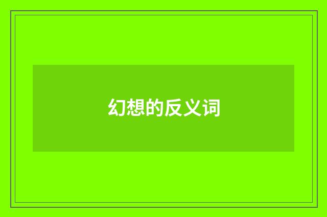 幻想的反义词
