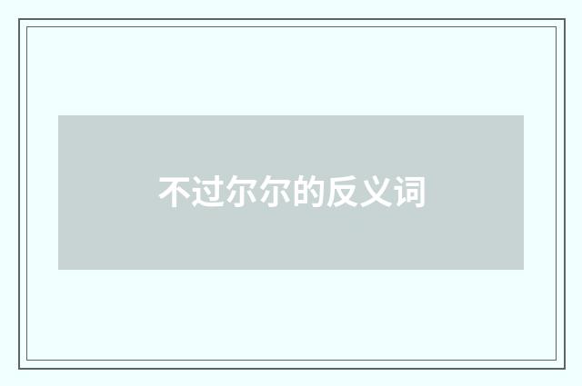 不过尔尔的反义词
