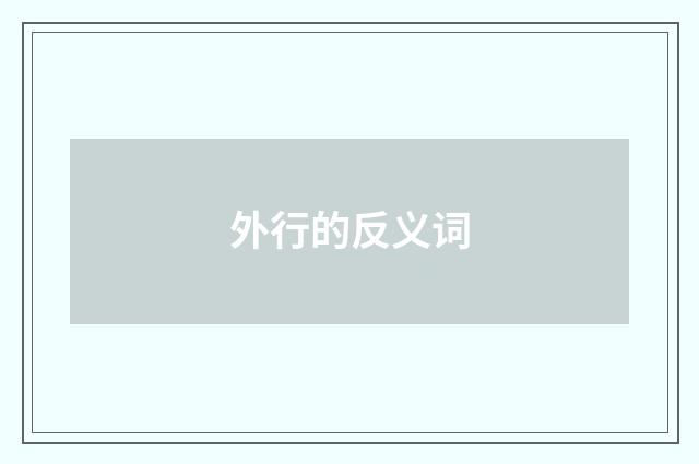 外行的反义词