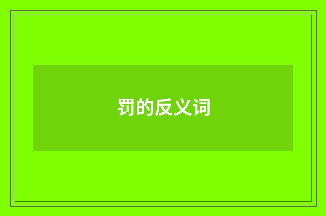 罚的反义词