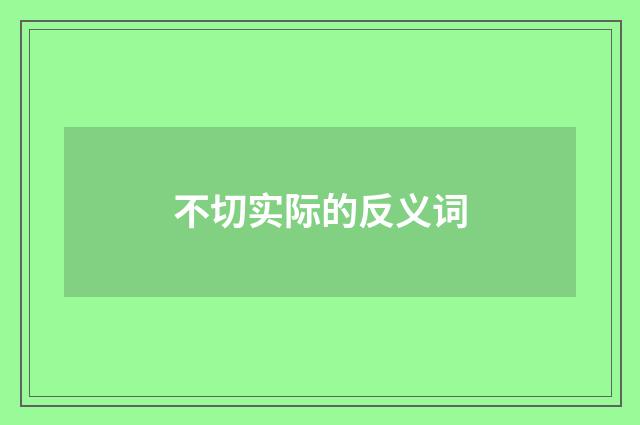 不切实际的反义词