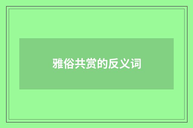 雅俗共赏的反义词