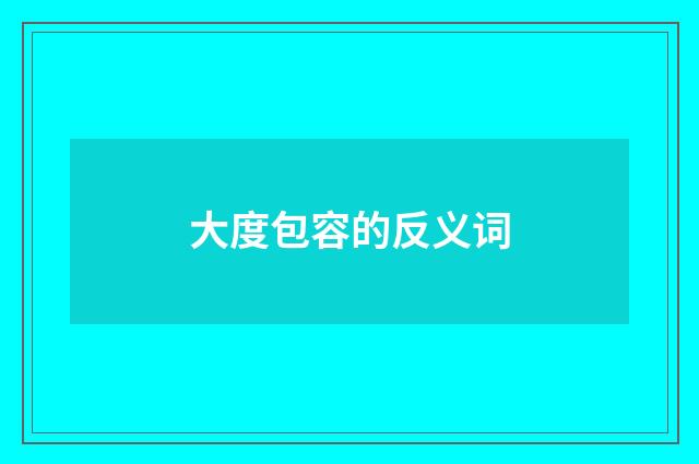 大度包容的反义词