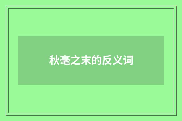 秋毫之末的反义词