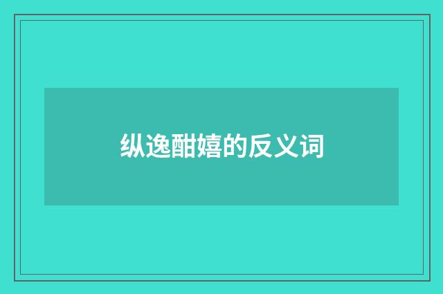 纵逸酣嬉的反义词