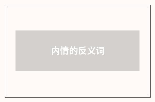 内情的反义词